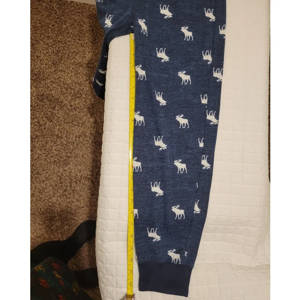 VTG Abercrombie Kids Boys Pajama Lounge Pants All Over Moose Print Sleepwear Y2K